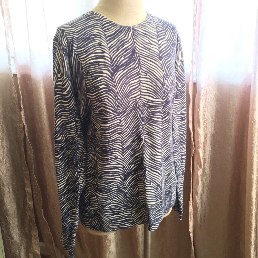 j. crew navy striped sweater